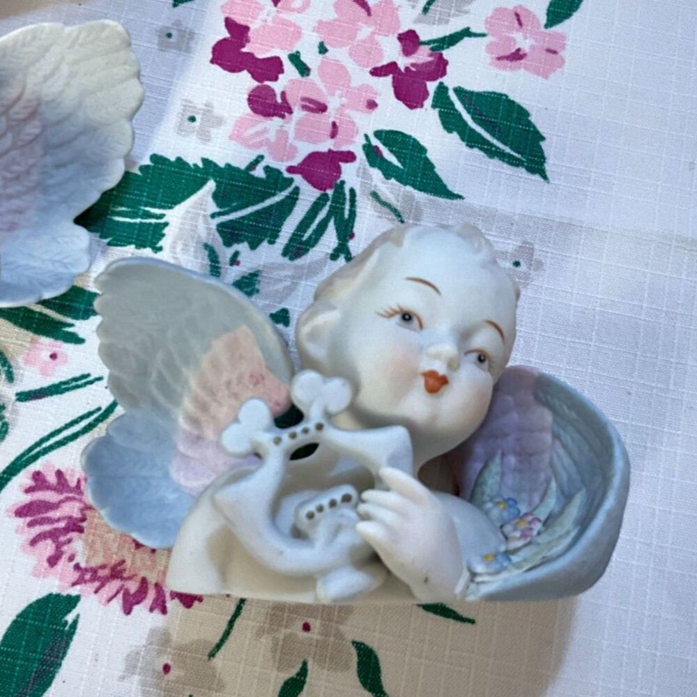 Vintage porcelain angel figurines 5 angels Lamore China & Lefton Occupied Japan - Picture 6 of 12